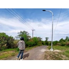 Tiang PJU pipa bulat single ornament parabol 2