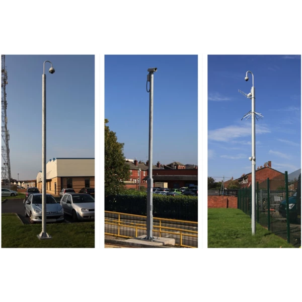 Straight Octagonal CCTV Pole 7 Meters Hdg