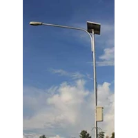 Tiang Lampu Tenaga Surya PJU Bulat Hotdeep Galvanis 7 m